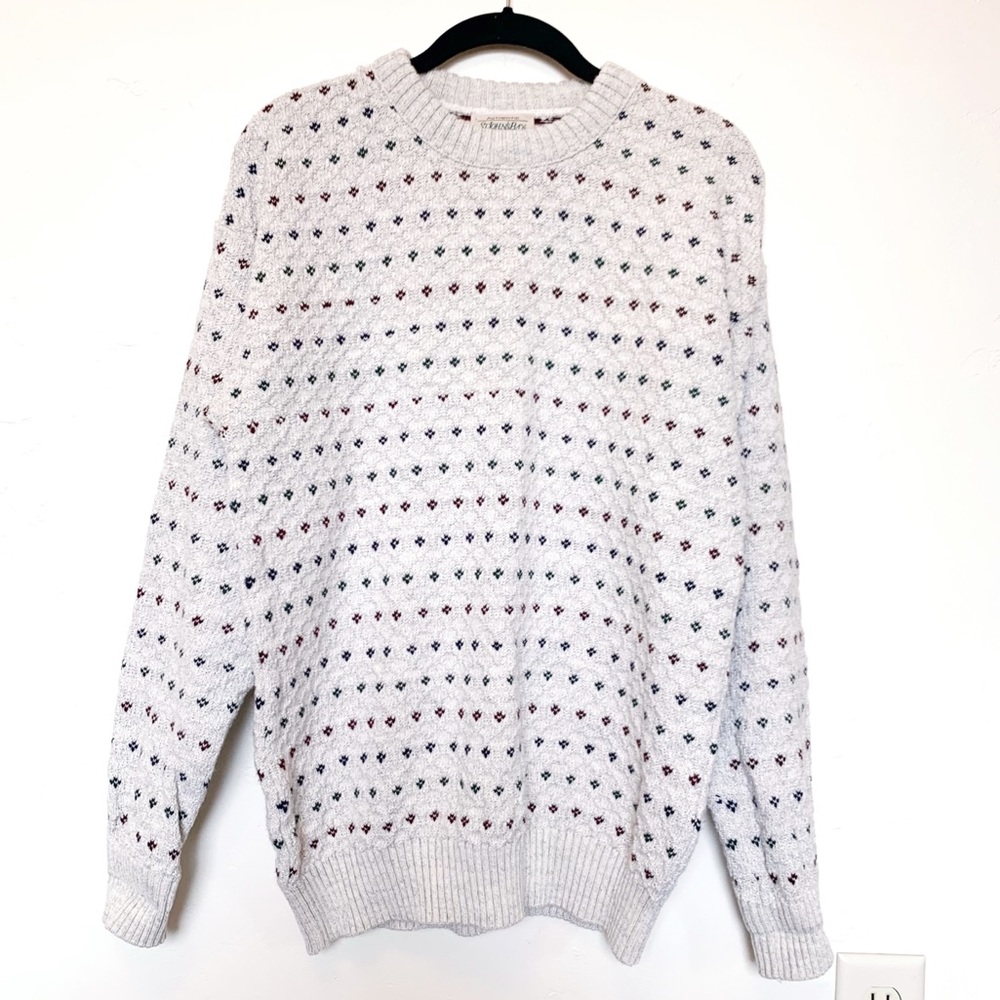 St John's Bay Grandpa Knit Embroidered Sweater M